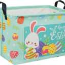 Rectangular Easter Basket Baby Storage Basket Cute Kids Toy Storage Bin Organizer Shelf Book Basket Room Decor(Happy Easter)