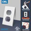 CML Duplex Outlet Covers, 50 Pack Electrical Outlet Wall Plate, 1-Gang Switch Plates, Dual Receptacle Faceplate, Standard Size 2.76’’ x 4.5’’, Impact Resistant, UL Listed, White, Contractor Pack