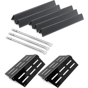 Porcelain-Enameled Flavorizer Bar and Heat Deflector, Stainless Steel Burner Tube Kit Replacement Part for Weber Genesis 300 Series E310 E320 E330 S310 S320 S330 EP310 EP320 EP330 CEP310 CEP320 CEP330