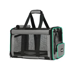 Paw Ballet Pet Carrier, Collapsible Airline Approved Dog Cat Carrier, Soft Top Load Cat Carrier Bag for Small Medium Cat & Dog Under 20 lbs, Cat Travel Carrier Bag with Safety Lock Zipper, Gray