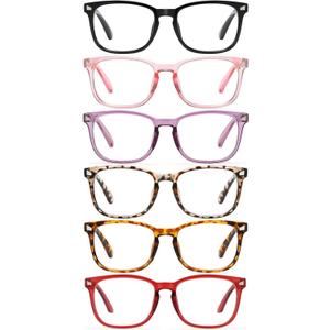 CCVOO Reading Glasses for Women/Men, Eyeglasses, Blue Light Readers for Women/Men, Computer Eye Glasses, Cheaters (C 6 Pack Mix)