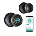 Fingerprint Door Lock - Smart Door Knob with Passcode Keypad, Finger Print Biometric Door Knobs & App Control, Keyless Smart Door Lock for Apartment Bedroom Hotel Office (Black)
