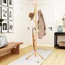 WANGMUXIA Coat Rack, Freestanding Coat Rack with 8 Hooks and 3 Adjustable Size Tree Coat Racks for Bedroom, Hallway, Entrance, Office, for Hats, Coats, Scarves, Handbags