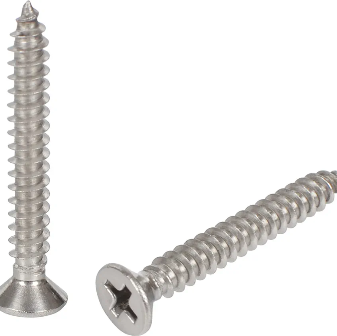 #8 x 1-1/4" Stainless Steel 304 (18-8) Flat Head Phillips Wood Screws 50pcs Solid Stainless Screw by Jigreat