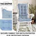 Klear Vu The Gripper Non-Slip Rocking Chair Cushion Set with Thick Padding, Includes Seat Pad & Back Pillow with Ties for Indoor Living Room Rocker, 17x17 Inches, 2 Piece Set, Wedgewood