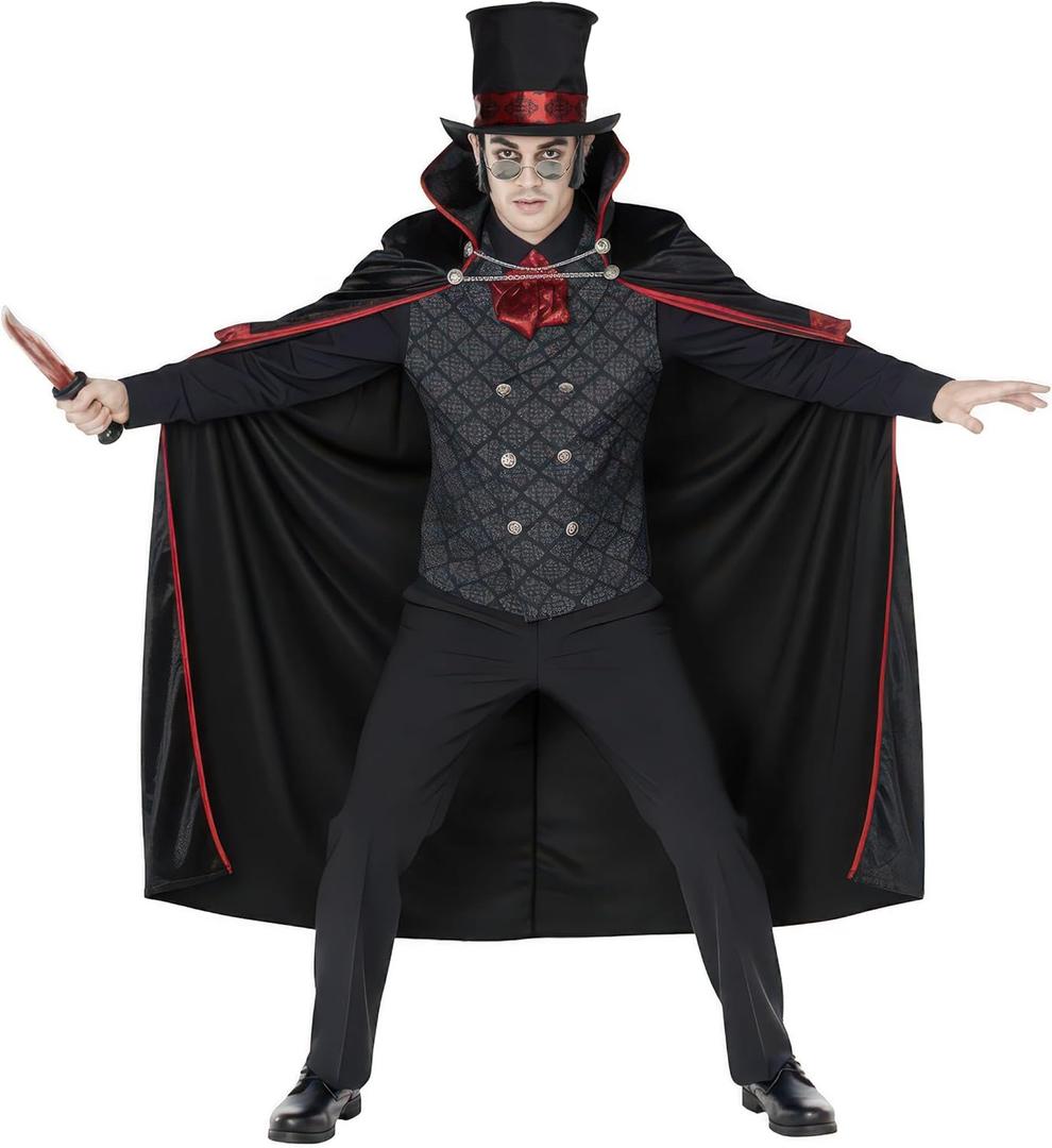 Morph Vampire Costume Men, Mens Gothic Vampire Costume, Jack The Ripper Costumes, Halloween Costumes For Men (Medium)