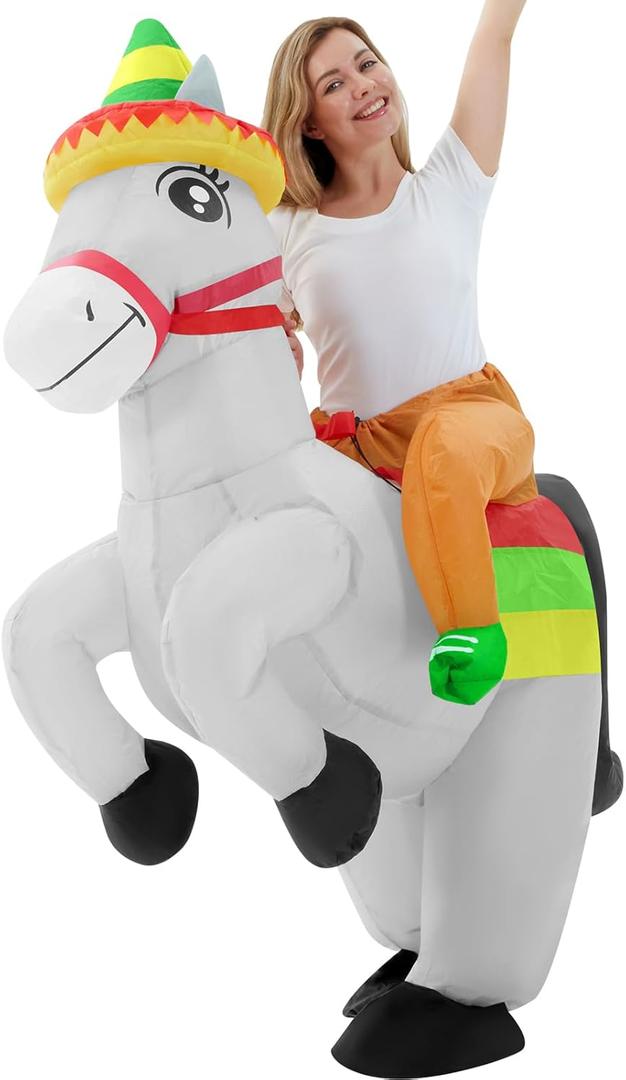 Inflatable Costumes Adult Blow up Ride-on Outfit Mexican Cosplay for Men Women Carnival Cinco De Mayo Party, Suitable for most people with a height of 5-6.2 feet/ 60-74 inches