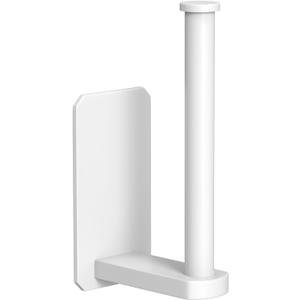VAEHOLD Toilet Paper Holder Self Adhesive Kitchen Washroom Adhesive Toilet Roll Holder No Drilling for Bathroom Stick on Wall Stainless Steel Brushed (White)