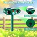 2 Pack Solar Ultrasonic Animal Repeller Outdoor - Sonic Fortress Pro Deer Repellent Weatherproof with Motion Sensor & USB Charging,Deter Cats,Squirrels,Racoons,Rabbits,Skunks Humanely for Yard Garden