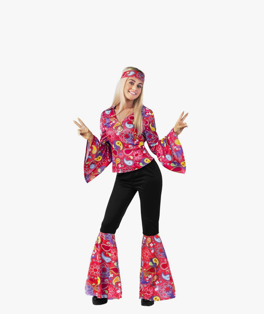 Morph 70s Costumes For Women Hippie Disco Outfit - Retro 60s 70s Style Costume For Parties, Festivals, and Events(s)