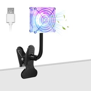 80mm 5V USB Cilp on Fan Mini Quiet Cooling Case Fan with LED Lights for Computer Xbox Cabinet Router Component Electronics Cooiling (Blue and Pink)