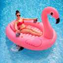 Hungdao Large Inflatable Flamingo Motorized Pool Float for Adults, Electric Pool Lounger with 2 Dual Motors, 88"L x 44"W
