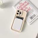 Lovmooful Compatible for iPhone 13 Pro Max Case Cute Color Card Holder Design for Girls Women Soft TPU More Shockproof Protective Girly for iPhone 13 Pro Max Case-White