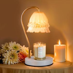 GEEZO Fragrance Candle Warmer LampElectric Candle Warmer with Timer & DimmerMom Christmas Birthday Gifts for Women, House Warming Gifts New Home Bedroom Decor