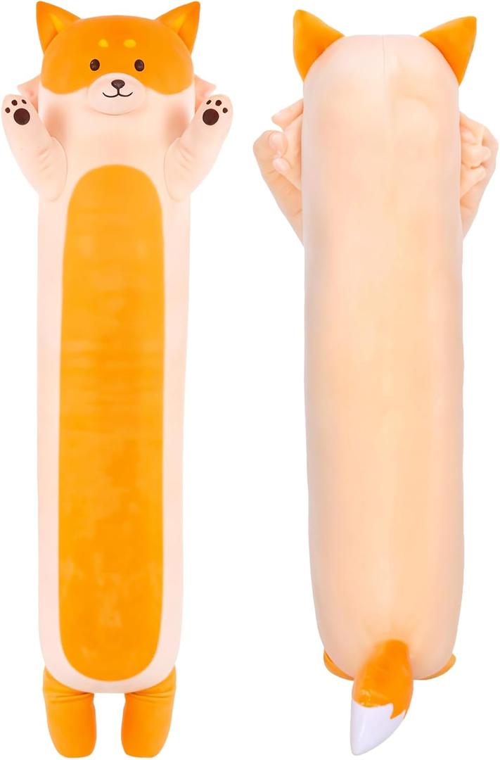 Fox Plush Body Pillow for Kids | Long Stuffed Animal Cuddle Pillow | Soft, Cute Hugging Toy | Plushie Gift for Girls & Boys | Long Plush Body Pillow for Sleep & Comfort | Medium, 35 Inches