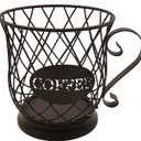 Coffee Pods Storage Basket, Capsule Holder for 35 K Cup Organizer, Basket Decor for Bar Countertop-Brown (Brown)