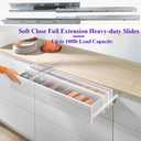 Undermount Concealed Soft Close Drawer Slides 18inch,6 Pairs Full Extension Drawer Glides Runners with Locking Device and Rear Mounting Brackets