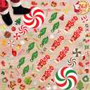 268PCS Christmas Peppermint Floor Clings Footprints Decorations - Santa Claus/Elf/Candy/Snowman Decals Xmas Party Decor Supplies