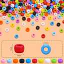 300PCs Silicone Pony Beads 6 * 9mm Silicone Kandi Beads for Bracelet Making, Mixed Colors Soft Focal Beads for Hair Braiding, Pens, DIY Crafts, Key Chains and Ornaments Decorations (Mix Colors)