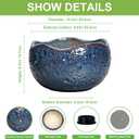 10 Inch Plant Pot - Ceramic Planter for Indoor Outdoor, Round Bonsai Pots, Decorative Flower Pots with Drainage Hole, Modern Unique Planters, House Decor, Home Gifts, Retro Blue, 10.5 Inch