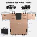 FURTIME XL Back Seat Extender for Dogs, Hard Bottom Dog Car Seat Cover for Truck Back Seat, Upgraded PU Leather Waterproof Anti-Scratch, Large Space Back Seat Cover for Full Size Truck SUV, Brown