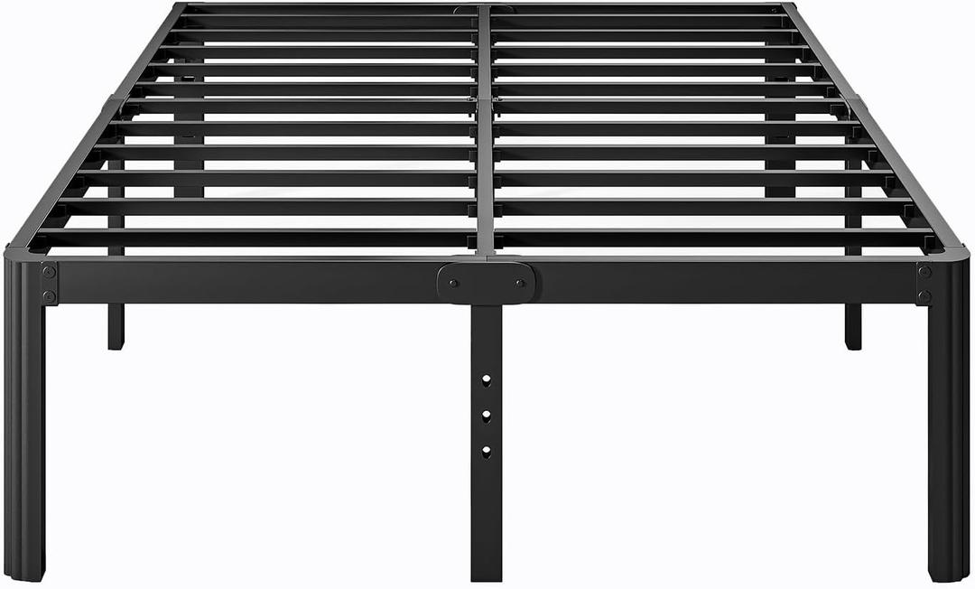 18 Inch High Full Size Bed Frame No Box Spring Needed, Platform Metal Bed Frame Full Size, Noise Free, Easy Assembly, Heavy Duty, Black