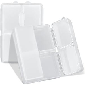 FYY Daily Pill Organizer/ Case, 7 Compartments Portable, [Folding Design] Large Travel Pill Box for Purse Pocket to Hold Vitamins,Cod Liver Oil,Supplements and Medication-Clear (Large (1 Piece))