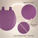 Toilet Seat, Slow Close, Soft Touch, Ultra-Smooth Matte Finish (No Orange-Peel Texture), Premium Moulded Wood, Quick Release, PIKLiDS (Purple, Round)