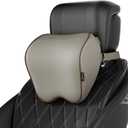 Crofy 2 Pack Car Neck Pillow, Softness Car Headrest Pillow for Driving with Adjustable Strap, 100% Memory Foam and Breathable Removable Cover, Comfortable Ergonomic Design, Gray & Brown