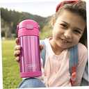 THERMOS FUNTAINER 12 Ounce Stainless Steel Vacuum Insulated Kids Straw Bottle, Blue (Navy)