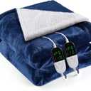 Heated Blanket Electric Queen Size 84"X90",Electric Blanket with 6 Heat Settings & 1-10 Hours Time Settings Auto-Off,Machine Washable Heating Blanket for Home and Office (Blue)