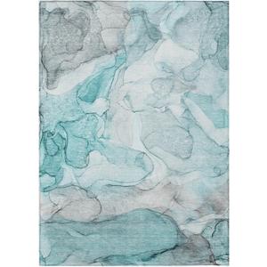 Addison Rugs Chantille ACN512 Teal 10' x 14 Indoor Outdoor Area Rug, Stain Resistant, Machine Washable, Non Shedding, Bedroom, Living Room, Dining Room, Kitchen Rug