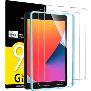 NEW'C 2 Pack Designed for iPad 9(2021)/iPad 8(2020)/iPad 7(2019) 10.2 Inch, 9th/8th/7th Generation, Screen Protector Film - Installation Frame Included (Transparent)