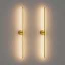 40Inch Gold Wall Sconces Set of Two,360 Rotate Modern Linear Wall Light 30W Hardwired Gold Vanity Light 3000K for Bathroom, Living Room(2 Pack)