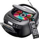 KLIM CD + Cassette Tape Player, Bluetooth CD Boombox, AM/FM Radio, Stereo Sound, Remote, CD and Cassette Player Combo, Tape Recording, USB Drive, AUX (Black)