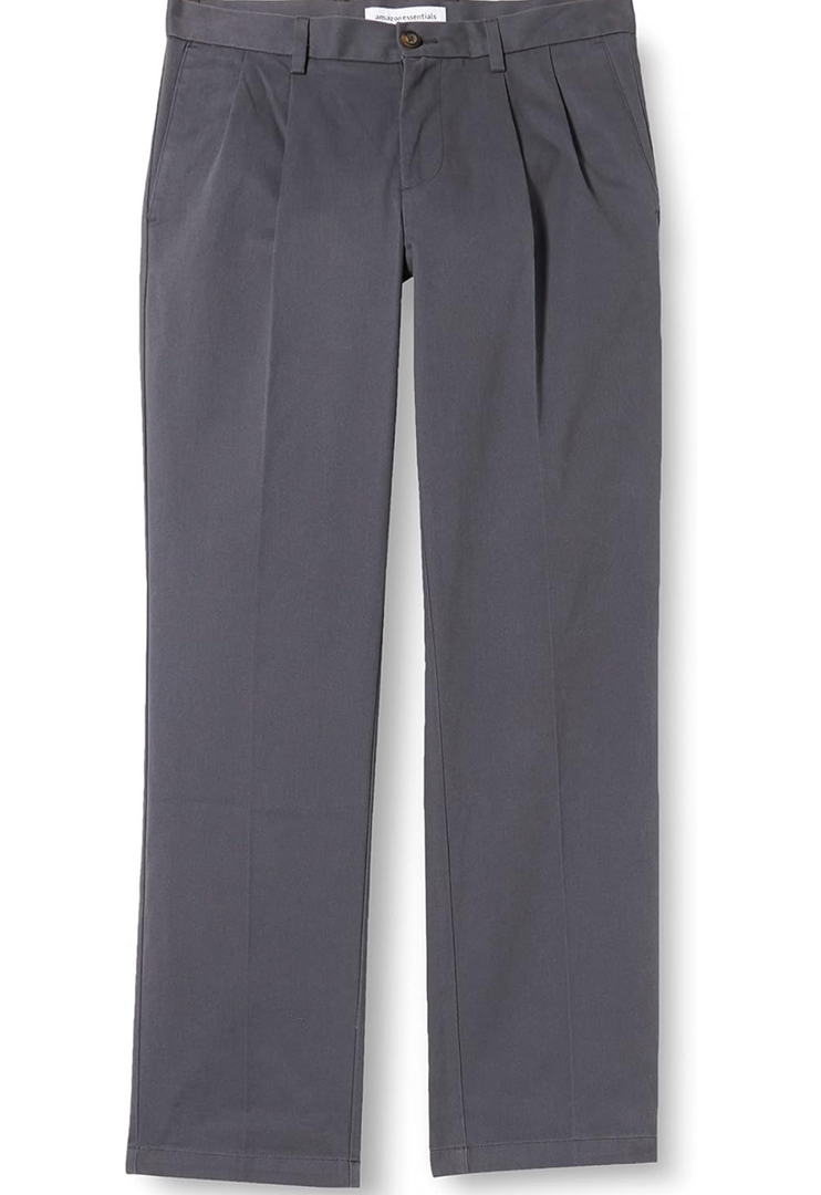 Amazon Essentials Men's Classic-Fit Wrinkle-Resistant Pleated Chino Pant (Size 28W x 28L)
