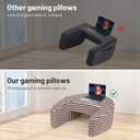 Reading Pillows for Sitting in Bed Adult, Reading Pillow for Gaming, for Working, Playing Games, Crocheting or Sitting, Lap Memory Foam Pillow with Side Pockets (Reddish Brown and White)