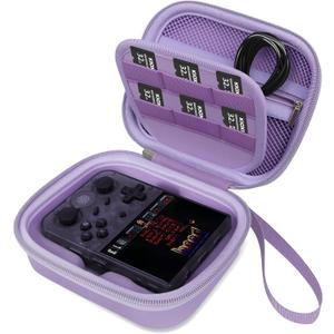 BliFulde Carrying Case for RG353V/ RG353VS Handheld Game Console, Custom-Insert Handheld Emulator Retro Game Holder Organizer, Portable Game Player Storage Bag (Case Only) (Purple)