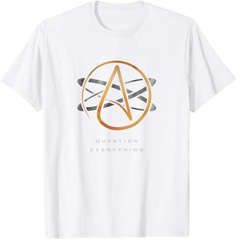 Atheist Logo Science Atom Symbol Question Everything T-Shirt T-Shirt, Size M