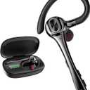 Earbuds Wireless Earpiece Bluetooth Headset with Noise Canceling Mic 160H Standby Time Hands Free Earphones Single Ear Headphone for iphone Android Samsung Cell Phones PC TV Computer Game Trucker Work (Black)