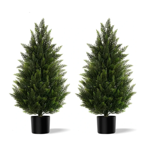 Artificial Topiary Cedar Trees 3FT Tall 2 Set, Outdoor Indoor Faux Pine Shrubs Plants, Realistic Fake Plants Front Porch Decor, Artificial Bushes Cypress for Home Front Door Offices Artificial Topiary Cedar Trees 3FT Tall 2 Set, Outdoor Indoor Faux Pine Shrubs Plants, Realistic Fake Plants Front Porch Decor, Artificial Bushes Cypress for Home Front Door Offices