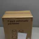 2 Pack Automatic Cat Feeder and Stainless Steel Water Dispenser, Gravity Dog Waterer Set Food Feeder and Waterer Set for Small Medium Kitten Puppy Pets(1 Gallon x 2, Charcoal Gray)