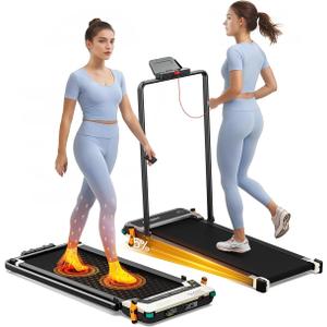 FUNRAY Versatile Walking Pad Treadmill with Incline - Dual-Sided Under Desk Treadmill with Foot Massage,2 in 1 Walking Machine for Home/Office with 330LBS Weight Capacity (Classic)