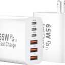 USB C Fast Charger Block, iPhone Charger Fast Charging Blocks 65W Multi Port Charger 6-Ports PD & QC Charging Cube Brick Power Adapter Type C Wall Chargers for iPhone 17/16/15/14/13/12 Pro Max, iPad