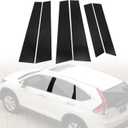 SecosAutoparts 6Pcs Exterior Window Pillar Posts Cover Trim Black, Compatible with Honda CRV 2007-2011, Door Side Window Pillar Molding