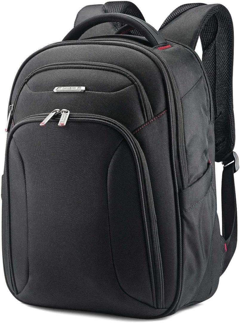 Samsonite Xenon 3.0 Slim Laptop Backpack, 1680D Ballistic Polyester, Fits 15.6 Laptop, TSA Compatible, Air Mesh Back Padding, Tablet Pocket, Smart Sleeve, Quick Stash Pocket, Durable & Lightweight (Medium, Black)