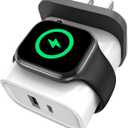 3-in-1 Charger for Apple Watch, PD 25W Dual Port Wall Charger Block for iPhone, USB C Fast Charging, Travel Essential Charge for iWatch Ultra/ SE/ 10/ 9/ 8/ 7, iPhone Series 17/ 16/ 15/ 14, Android (White)