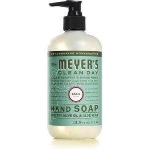 MRS. MEYER'S CLEAN DAY Hand Soap, Made with Essential Oils, Biodegradable Formula, Basil, 12.5 fl. oz