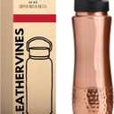 Pure Copper Water Drinking Bottle with Sipper - Copper Hammered Ayurvedic Vessel For Drinking - Drink More Water, Reduce Sugar Intake - Ayurveda Health Benefits - 34 Oz