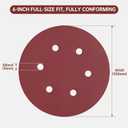 110 PCS 6 Inch 6-Hole Sanding Discs, Round Hook and Loop, Sandpaper for Random Orbital Sander 60 80 120 240 400 Grits, Sand Paper Assortment Pack